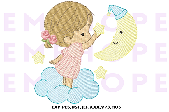 A Little Girl in the Cloud with Moon Review